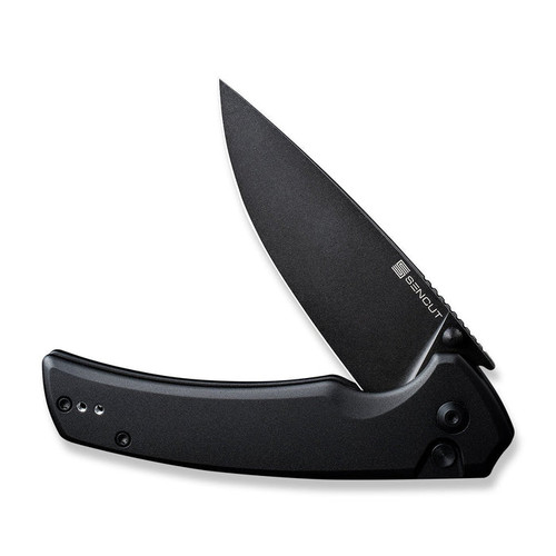 Sencut Knives Serene Flipper Knife - 3.48" Black Stonewashed D2 Drop Point Blade, Black Aluminum Handles - S21022B-1 Sencut Knives Serene Flipper Knife - 3.48" Black Stonewashed D2 Drop Point Blade, Black Aluminum Handles - S21022B-1