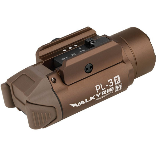 Olight PL-3R Valkyrie Rechargeable LED Rail Mounted Weaponlight - 1500 Max Lumens, Desert Tan Olight PL-3R Valkyrie Rechargeable LED Rail Mounted Weaponlight - 1500 Max Lumens, Desert Tan