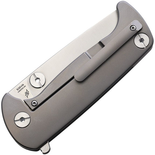 B'yondEDC Chunk Folding Knife - 3.5" S35VN Satin Drop Point Blade, TC4 Titanium Handle B'yondEDC Chunk Folding Knife - 3.5" S35VN Satin Drop Point Blade, TC4 Titanium Handle