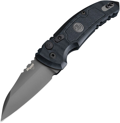 SIG Sauer by Hogue Elishewitz A01-MicroSwitch SIG Tactical AUTO Folding Knife 2.75" - 154CM Gray Wharncliffe Blade, Black G10 Handles - 16102