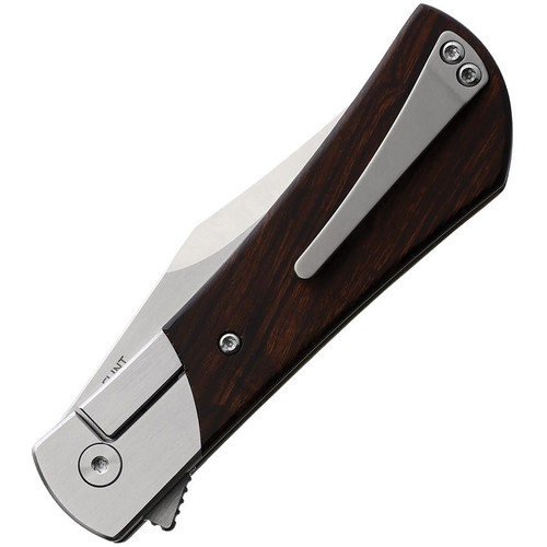 Finch Knife Company FLINT Flipper Knife - 3" 154CM Satin Clip Point Blade, Desert Ironwood Handles with Stainless Steel Bolsters - FT211 Finch Knife Company FLINT Flipper Knife - 3" 154CM Satin Clip Point Blade, Desert Ironwood Handles with Stainless Steel Bolsters - FT211