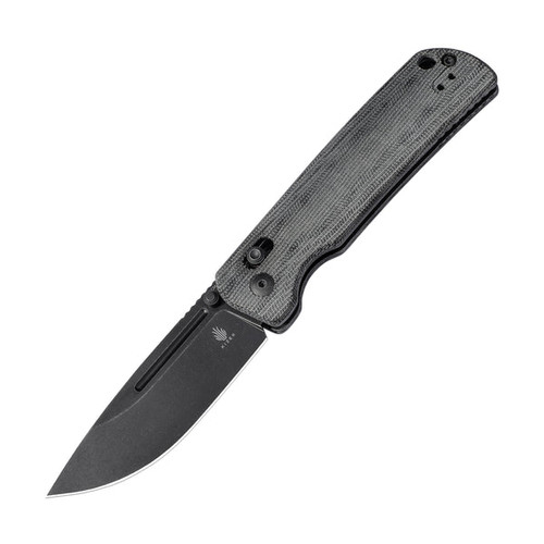 Kizer Knives Escort Folding Knife - 3.31" 154CM Black Drop Point Blade, Black Micarta Handles - V4481C3
