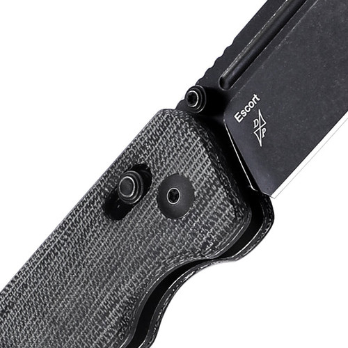Kizer Knives Escort Folding Knife - 3.31" 154CM Black Drop Point Blade, Black Micarta Handles - V4481C3 Kizer Knives Escort Folding Knife - 3.31" 154CM Black Drop Point Blade, Black Micarta Handles - V4481C3