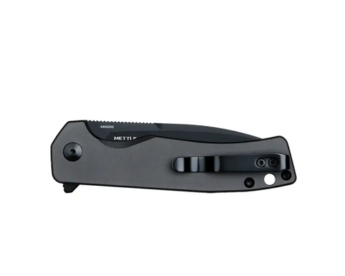 Olight Oknife Mettle Flipper Knife - 3.24" 154CM Black Drop Point Blade, Gunmetal Grey Aluminum Handles - METTLEGMG Olight Oknife Mettle Flipper Knife - 3.24" 154CM Black Drop Point Blade, Gunmetal Grey Aluminum Handles - METTLEGMG