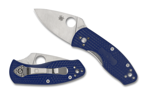 Spyderco Ambitious Lightweight Folding Knife - 2.31" S35VN Satin Plain Edge Blade, Blue FRN Handles - C148PBL