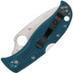 Spyderco LeafJumper Folding Knife - 3.09" K390 Satin Leaf Shaped Serrated Blade, Blue FRN Handles - C262SBLK390
