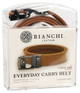 Bianchi Leather B13 - EDC NexBelt - 1.5" Wide, User Adjustable Up to 50", Brown Leather, High Gloss Silver Buckle