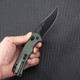 SRM Knives 9203 Ambi Lock Folding Knife - 3.54" 10Cr15CoMoV Stainless Steel Black Blade, OD Green Micarta Handle - 9203-MG2