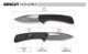 Sencut Knives SA07C Honoris Flipper Knife - 3.47" Damascus Drop Point Blade, Black G10 Handles