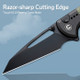 CIVIVI Knives Sentinel Strike Button Lock Flipper Knife - 3.7" K110 Black Reverse Tanto Blade, Black Aluminum Handles with OD Green FRN Inlay - C22025B-3