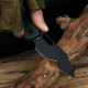 CJRB Cutlery Pyrite Folding Knife - 3.11" AR-RPM9 Black PVD Wharncliffe Blade, Green Canvas Micarta Handles, Button Lock - J1925A-BMGN