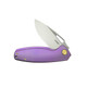 Kubey Knife Tityus Frame Lock Flipper Folding Knife - 3.39" Bead Blasted 14C28N, Purple 6AL4V Contoured Titanium Handle - KB360C