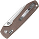 Vosteed Cutlery Raccoon Folding Knife - 3.25" 14C28N Satin Drop Point Blade, Brown Micarta Handles