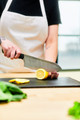 Serene Kitchen Co Chef's Knife - 8" CPM-Magnacut Blade, Black Contoured Rubberized G10 Handles