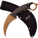 MTech USA Xtreme Tactical Karambit Fixed Blade Knife - 4.0" Stainless Steel Tan Blade, Black/Brown G10 Handles, Nylon Sheath - MX-8140BN