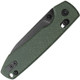 Vosteed Cutlery Raccoon Folding Knife - 3.25" 14C28N Black Drop Point Blade, Green Canvas Micarta Handles