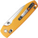 Vosteed Cutlery Raccoon Folding Knife - 3.25" 14C28N Satin Drop Point Blade, Yellow G10 Handles