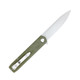 CobraTec Knives Kuzio Flipper Folding Knife - 3.75" D2 Drop Point Blade, OD Green G10 Handles