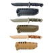 Halfbreed Blades Gen 2 Large Infantry Knife Fixed Blade - 6.89" K110 D2 FDE Teflon Clip Point Combo Blade, FDE Contoured G10 Handles, Molded Kydex Sheath