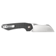 Vosteed Knives Gator Flipper Knife - 3.74" Sandvik 14C28N Satin Modified Wharncliffe Blade, Black Frag Micarta Handles, Liner Lock - GT37VTMK2