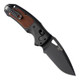 SIG Sauer by Hogue K320 AXG Classic ABLE Lock Folding Knife - 3.5" S30V Black Cerakote Drop Point Blade, Black Aluminum Handles with Heritage Walnut Wood Inserts, AXIS/Crossbar Lock - 36377