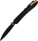 Vosteed Knives Mini Nightshade Folding Knife - 2.6" S35VN Black Stonewashed Kukri Blade, Carbon Fiber Handles, Orange Accents, AXIS/Crossbar Lock - MNNS26SPK