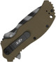 Zero Tolerance Model 0350OLTS Assisted Liner Lock Flipper Knife - 3.25" CPM-MagnaCut Tiger Stripe Plain Blade, OD Green G10 Handles