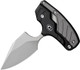 CIVIVI Knives Typhoeus Folding Push Dagger Fixed Blade Knife - 2.27" 14C28N Stonewashed Clip Point Blade, Black and Gray Aluminum Handles, Leather Sheath - C21036-3