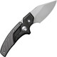 CIVIVI Knives Typhoeus Folding Push Dagger Fixed Blade Knife - 2.27" 14C28N Stonewashed Clip Point Blade, Black and Gray Aluminum Handles, Leather Sheath - C21036-3