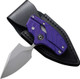 CIVIVI Knives Typhoeus Folding Push Dagger Fixed Blade Knife - 2.27" 14C28N Stonewashed Clip Point Blade, Purple G10 Handles, Leather Sheath - C21036-2