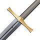 Legacy Arms Excalibur Sword of Power - 34" 5160 Carbon Steel Blade, Brass Cross Guard and Pommel, Leather Wrapped Scabbard
