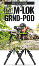 MDT GRND-POD Bipod - Height Adjustable, Four Locking Positions (0, 50, 80, and 180 Degrees), RRS Dovetail/ARCA Attachment Interface, Aluminum Core, Carbon Fiber Legs, Green
