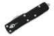 Microtech UTX-85 AUTO OTF Knife - 3" Stonewashed Warhound Plain Blade, Black Aluminum Handles
