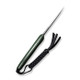 CIVIVI Knives Stormridge Fixed Blade Knife - 3.92" Nitro-V Satin Straight Back Blade, Contoured Green Canvas Micarta Handles, Kydex Sheath - C23041-3