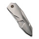 We Knife GTC Solid SLT Frame Lock Flipper Knife - 3.88" CPM-20CV Polished Bead Blast Modified Spear Point Blade, Polished Bead Blasted Integral Titanium Handle - WE22028-2