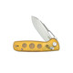 Kubey Knife Bluff Folding Knife - 3.19" Sandvik 14C28N Satin Drop Point Blade, Ultem Handles, Crossbar Lock