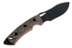 FOBOS Knives Tier 1 Mini Gen 3 Fixed Blade Knife - 4" CPM-154 PVD Finish Drop Point, Camo Micarta w/ Red Liners, Brown Leather Sheath