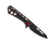 Buck 811 Trace Ops Liner Lock Flipper Knife - 3.23" Black Reverse Tanto Blade, Skeletonized Black/Red Aluminum Handles - 13746