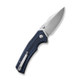 CIVIVI Knives Vexillum Liner Lock Flipper Knife - 3.81" Nitro-V Satin Clip Point Blade, Milled Blue/Black G10 Handles - C23003D-3