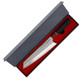 Benchmark Damascus Chef Knife - 9.4" Damascus Steel Blade, Red and Black Pakkawood Handle