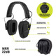 Allen ULTRX Bionic Electronic Earmuff - NRR 22dB, Rubberized Protective Coating, Midnight Gray