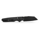 Vosteed Knives Talarurus Crossbar Lock Folding Knife - 3.03" Sandvik 14C28N Black Stonewashed Modified Sheepsfoot Blade, Black Canvas Micarta Handles - A2703