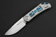 Maxace Knives Big Fella Folding Knife - 2.9" CPM-Magnacut Drop Point Blade, Gray and Blue Titanium Handles