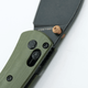 Vosteed Knives Mini Nightshade Folding Knife - 2.6" 14C28N Black Kukri Blade, Green G10 Handles, AXIS/Crossbar Lock - A0207
