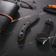Vosteed Knives Mini Nightshade Folding Knife - 2.6" 14C28N Black Kukri Blade, Black Aluminum Handles, AXIS/Crossbar Lock - A0214