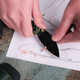 Vosteed Knives Mini Nightshade Folding Knife - 2.6" 14C28N Black Kukri Blade, Black Aluminum Handles, AXIS/Crossbar Lock - A0215
