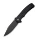 CIVIVI Knives Cogent Flipper Knife - 3.47" 14C28N Black Stonewashed Plain Blade, Black G10 Handles, Button Lock - C20038D-1