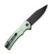 CIVIVI Knives Cogent Flipper Knife - 3.47" 14C28N Black Stonewashed Plain Blade, Natural Jade G10 Handles, Button Lock - C20038D-3