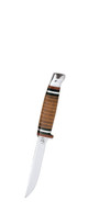 Case Leather Mini FINN Hunter - 3.13" Tru-Sharp Stainless Steel Blade, Stacked Leather Handle, Leather Sheath