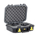 Plano All Weather 2 Two-Pistol Case - 14"x10"x5", Pluck to Fit Foam, Black and Yellow